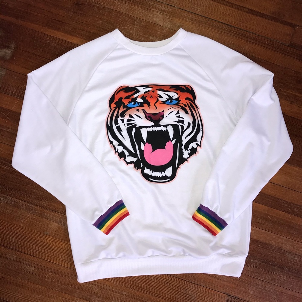Tiger Rainbow Crewneck Sweatshirt 🐅 🌈
